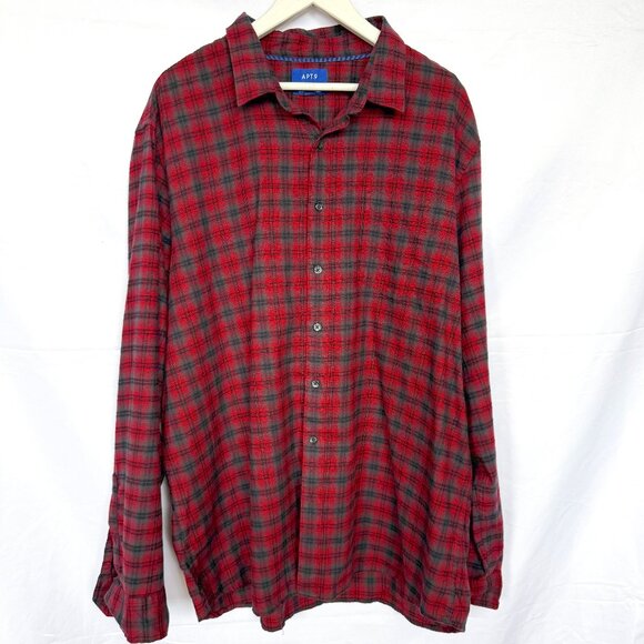 Apt. 9 Red Plaid Soft Touch Flannel Button Shirt - Picture 1 of 4